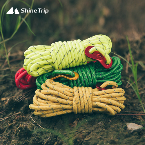 Shanqu Outdoor Camping Tension Windproof Reflective Rope Thickened 4mm Rope Canopy Tent Accessories Polyester Wind Rope Buckle