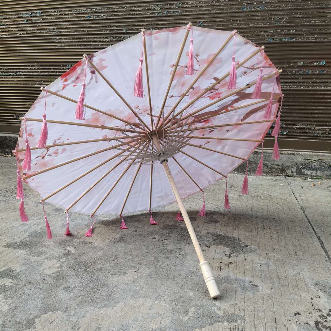Hanfu fotografía apoyos paraguas artesanía clásica paraguas de papel engrasado Paraguas de baile de estilo chino paraguas de borla de estilo antiguo traje antiguo