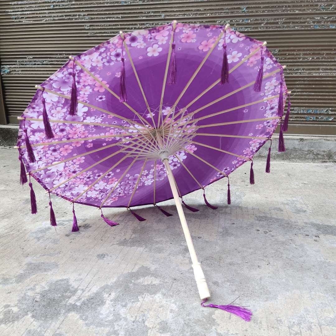 Hanfu fotografía apoyos paraguas artesanía clásica paraguas de papel engrasado Paraguas de baile de estilo chino paraguas de borla de estilo antiguo traje antiguo