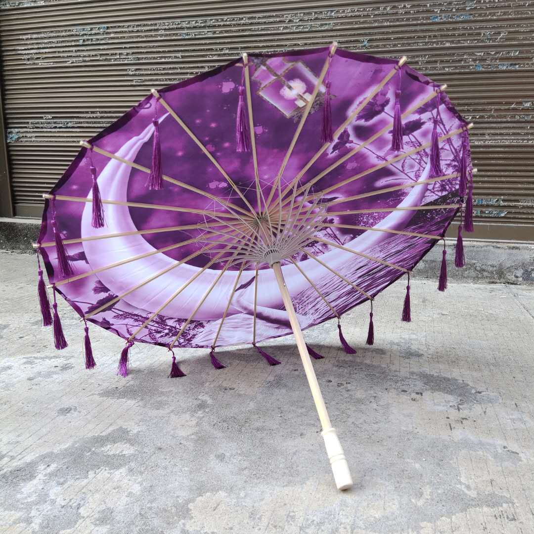 Hanfu fotografía apoyos paraguas artesanía clásica paraguas de papel engrasado Paraguas de baile de estilo chino paraguas de borla de estilo antiguo traje antiguo