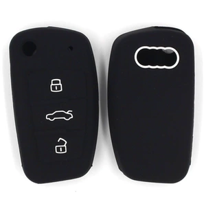 Silicone Sleeve for Audi Folding 3 Keys Car Key Set Audi Soft Lock Key Case Remote Control Sheath