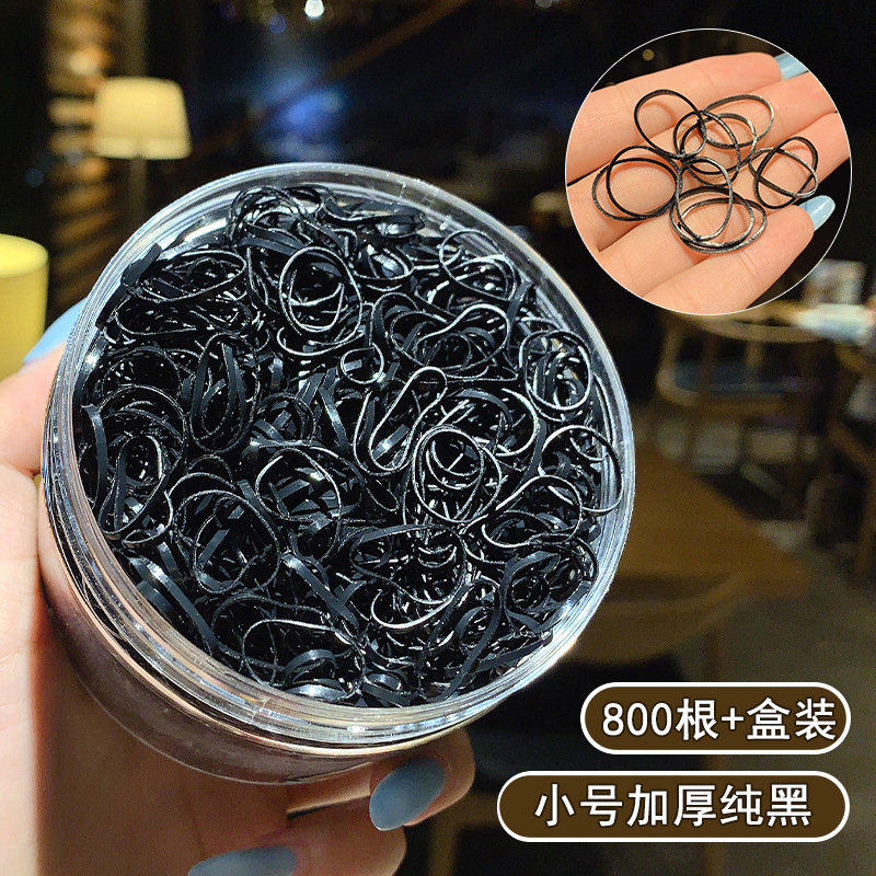 Nueva banda de goma desechable pequeña banda de pelo de las mujeres negras del todo fósforo banda de goma elástica alta Mori simple ins