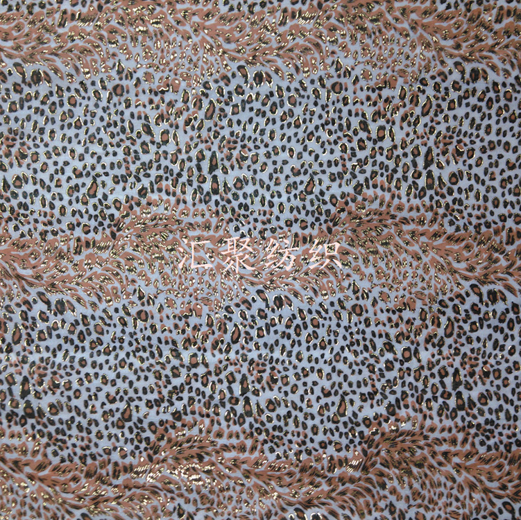 多色印花烫金面料 台版定位烫金