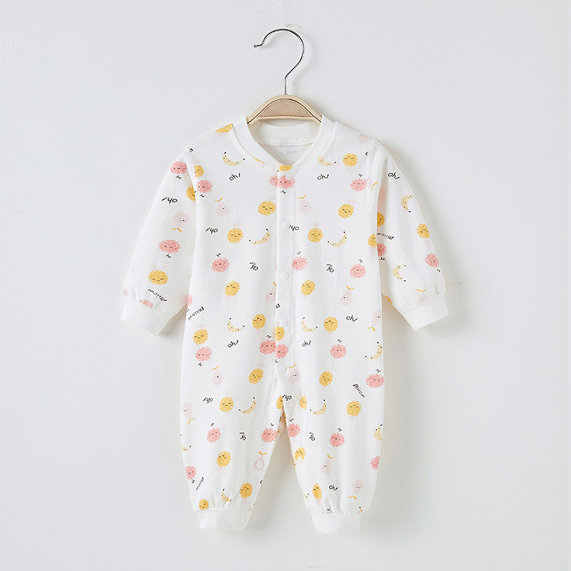 Bebé mono primavera y otoño fino recién nacido Ropa niños y niñas bebé primavera pijamas entrepierna abierta mameluco