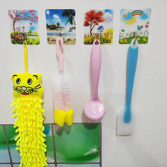 Nail-free, traceless glue, transparent wall hanging clothes hook, kitchen creative waterproof hook