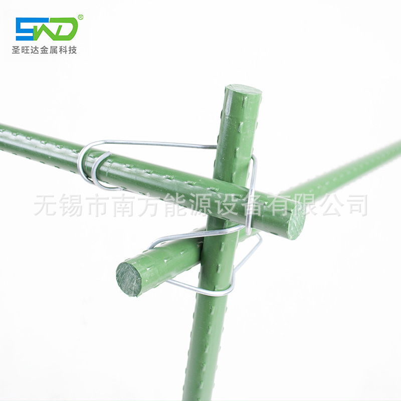Plastic-coated steel pipe steel wire buckle climbing vine flower rack fixing plastic cross buckle pillar rack connecting spring buckle fittings