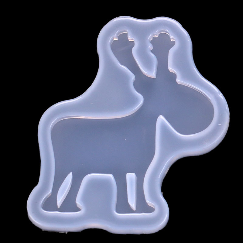 Espejo 7 gato gatito Fox ciervos resina UV cristal epoxi molde DIY accesorios de la joyería parche herramienta