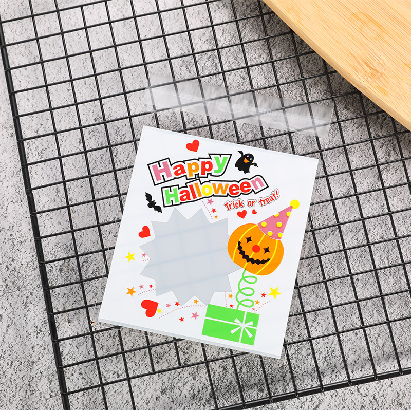 Bolsas de embalaje para dulces de Halloween y Navidad, bolsas para galletas, bolsas autoadhesivas de OPP para hornear, bolsas de embalaje para alimentos navideños