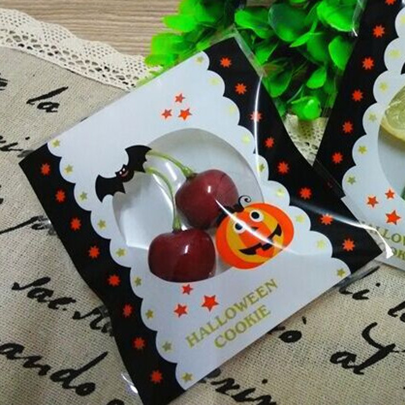 Bolsas de embalaje para dulces de Halloween y Navidad, bolsas para galletas, bolsas autoadhesivas de OPP para hornear, bolsas de embalaje para alimentos navideños