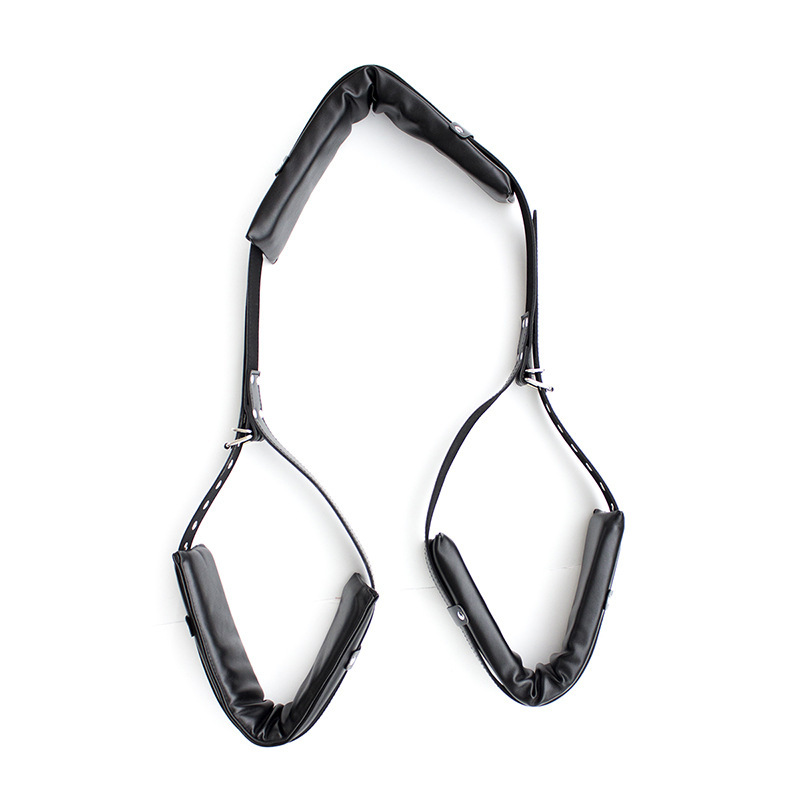 Sexy sm sex toys black PU leather leg straps couple flirting sex…