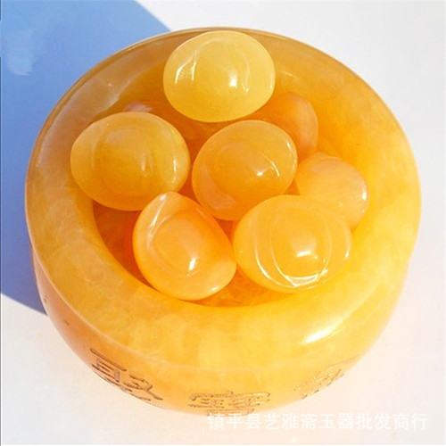 Nanyang Jade Carving Craft A-Grade Jade Jewelry Home Decor Piece Beige Jade Yuanbao Accumulator Pot Stand