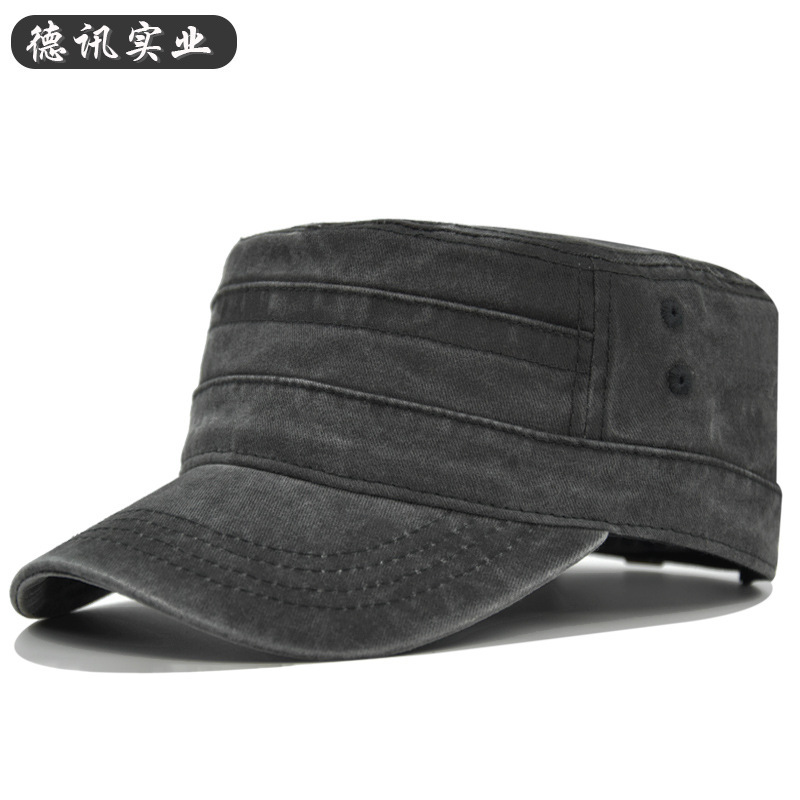 Wholesale flat cap men's military cap spring monochrome washed old hat casual duck tongue hat tide summer sun hat Wholesale flat cap men's military cap spring monochrome washed old hat casual duck tongue hat tide summer sun hat