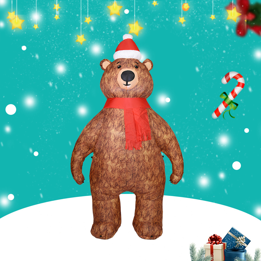 Explosiones transfronterizas de Navidad inflables 2.1m modelo de aire de Navidad oso decoración de patio props Navidad