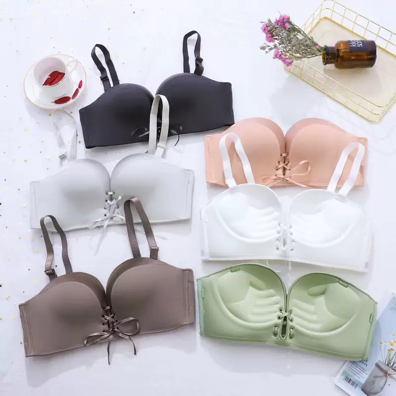 Нескользящие бретельки, невидимый бюстгальтер пуш-ап, беспроводной бюстгальтер, нижнее белье, без бретелек, красивая спина