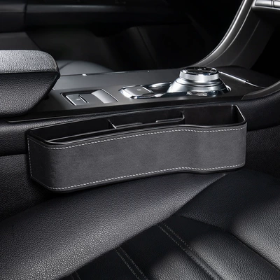 Car Goods Leak-proof Stab Seat — Car storage bag/box - seat-gap-box-suede-style-gray-passenger-28105165