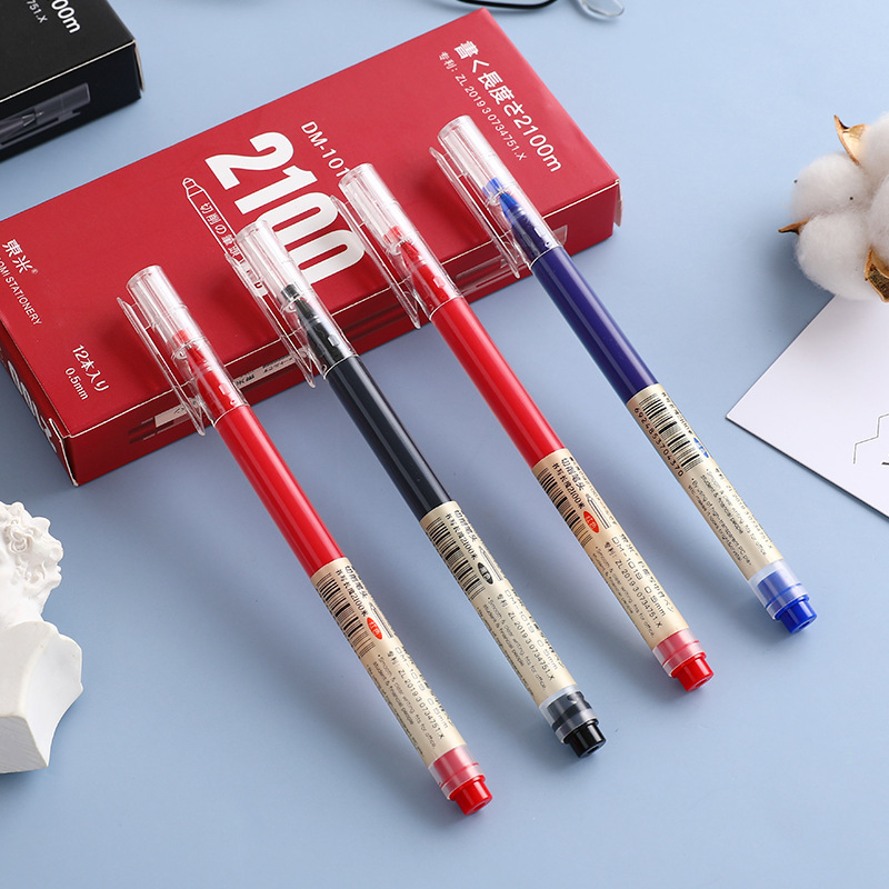 Dongmi New DM-1019 Giant Can Write Gel Pen Large Capacity Black Red Blue Student Exam Special Brush Pen