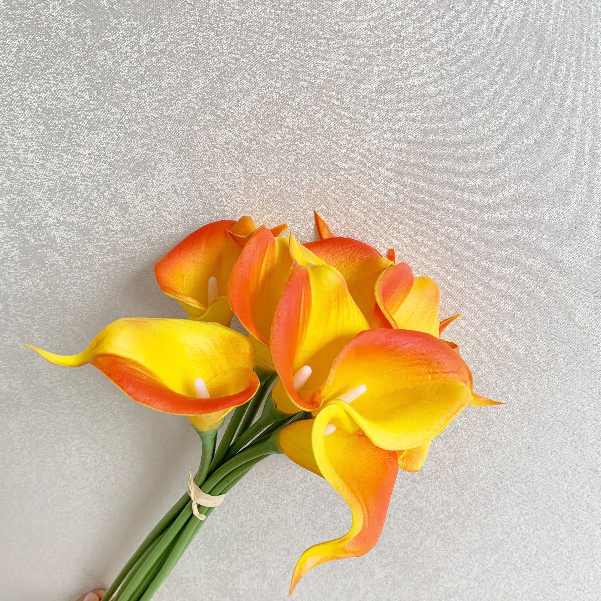 Flor artificial pu sentir Calla Lily Sala decoración del hogar diseño hogar a juego novia celebración flor