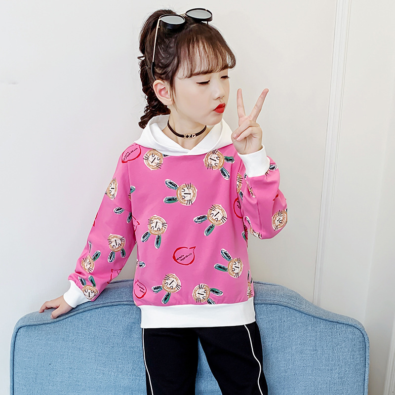 Autumn cartoon sweatshirt with hood