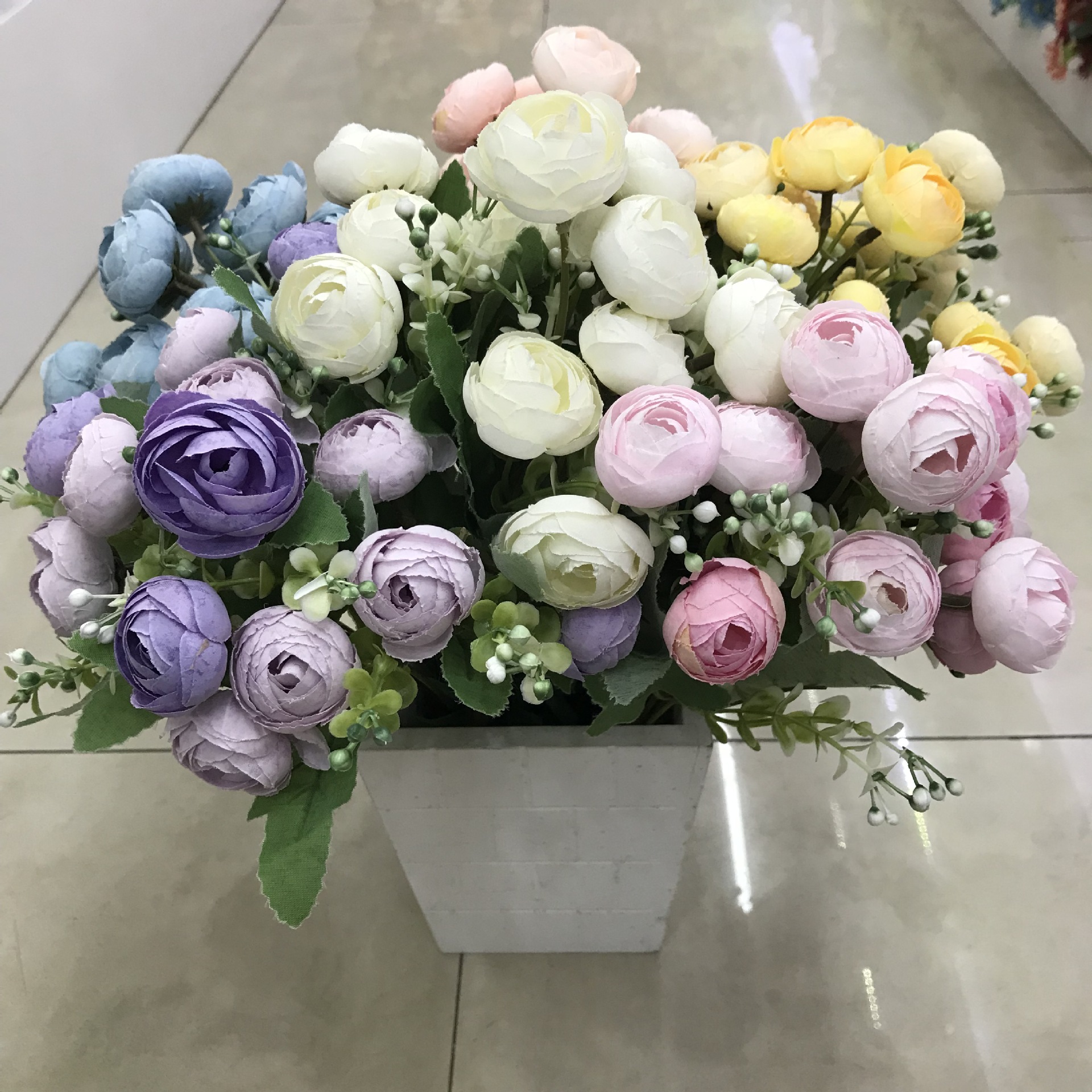 欧式仿真15头轩尼诗茶包手工绢花花束 家居装饰摆设婚庆布置