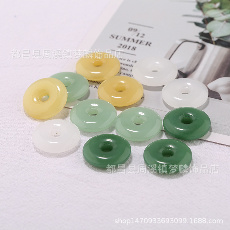 10 ~ 30mm hebilla de seguridad de cristal de imitación de Jade perlas sueltas estilo antiguo horquilla tapeta COLLAR COLGANTE accesorios de la joyería DIY