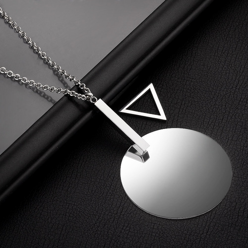 Men's Trendy Necklace, Personalized, Versatile, Niche Design Titanium Steel Sweater Chain, Couple's Necklace Pendant, Ins Cool Style