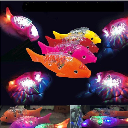 Street stall new creative luminous music swinging fish electric fish children's toys street stall supply wholesale hot sale