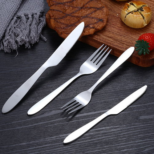 Bare stainless steel steak knife and fork Western food set two-piece set 304 steak knife 1010 steak knife and fork