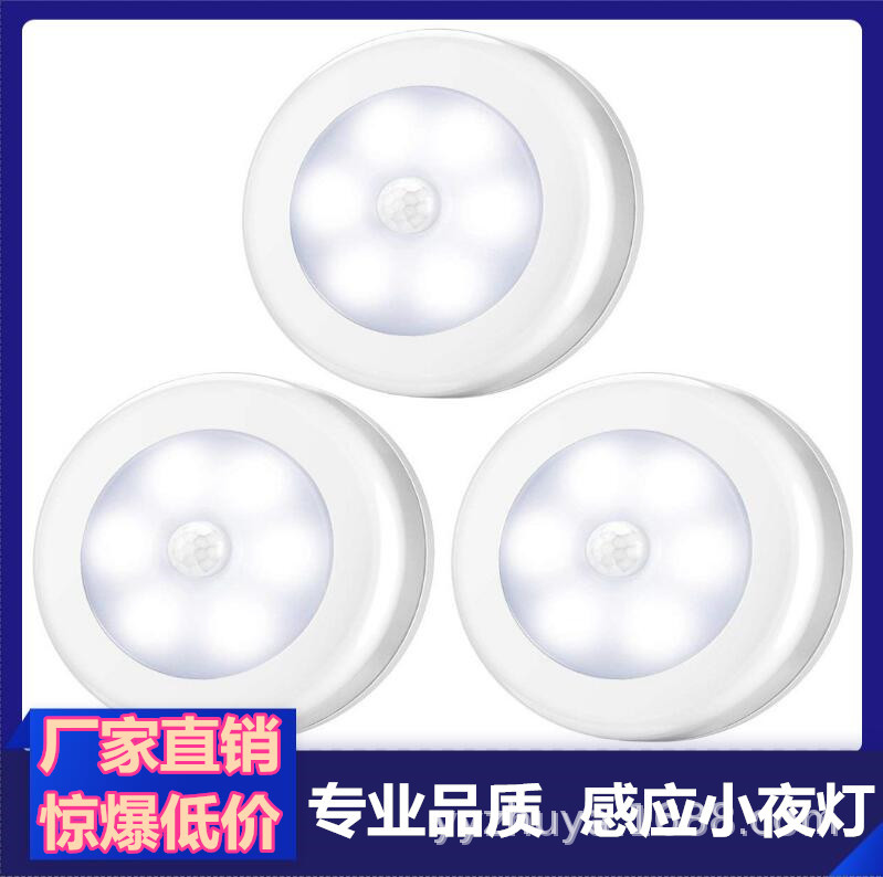 Hot Explosions Creative 6LED Human Body Induction Lamp Wardrobe Corridor Toilet Light Control Lamp Smart Home Night Light