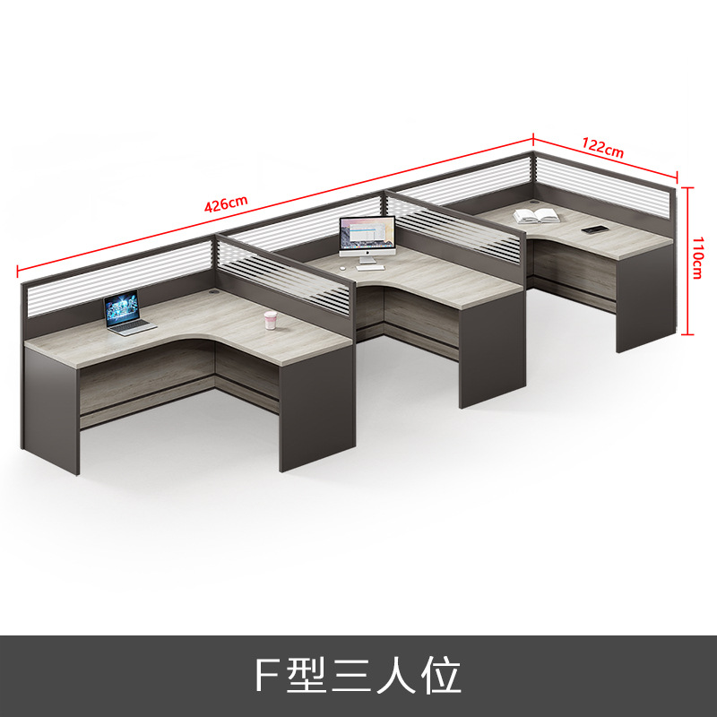 Escritorio modular para oficina – estaciones de trabajo de 4/6 personas, estilo moderno