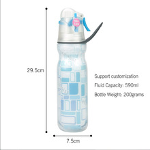 喷雾水杯源头工厂直销  双层保冷户外便携运动补水防摔运动杯