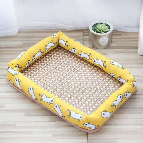 Linen mat nest pet ice mat cool mat nest mat dog kennel summer cat cooling rattan mat manufacturer direct sales