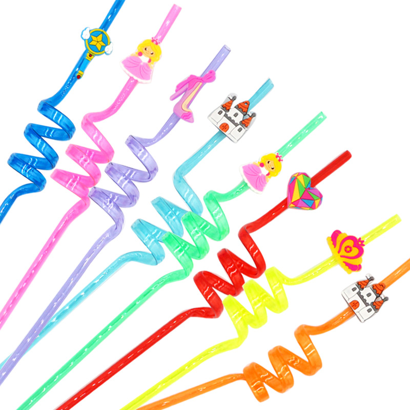 Paja del espacio Princesa paja Panda paja fiesta regalo plástico reutilizable