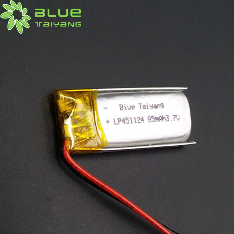 3.7V录音笔锂聚合物电池451124聚合物锂电池胎压监测仪电池85mah