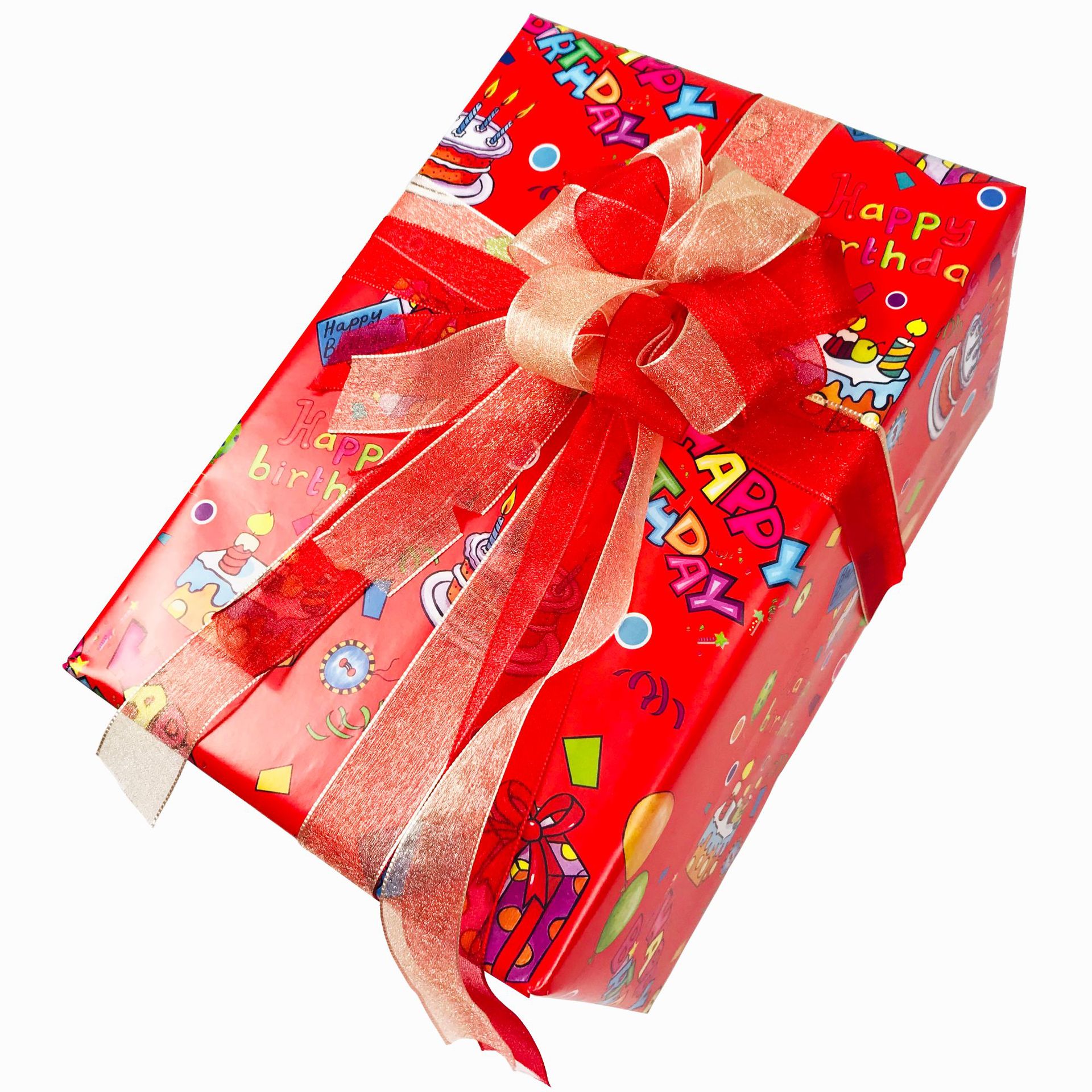 Papel de regalo de cumpleaños de Ventas de Fábrica al por mayor de dibujos animados pastel globo niños vacaciones rosa azul papel de regalo