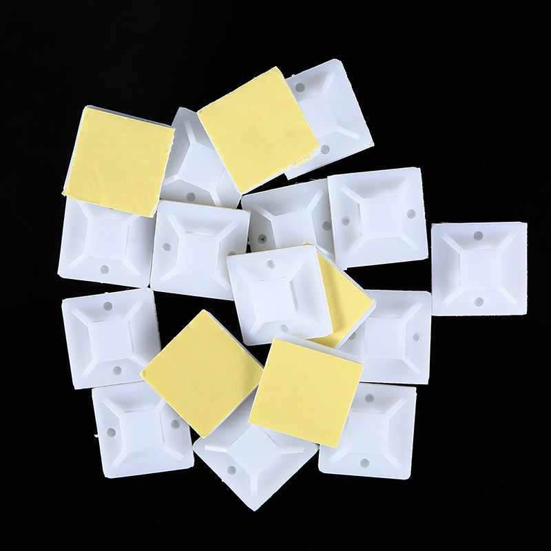 包邮尼龙扎带固定座吸盘定位片配线自粘式粘贴电线收纳卡扣1000片