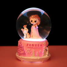 少女心公主水晶球音乐盒创意飘雪花八音盒玻璃球音乐铃节日礼物