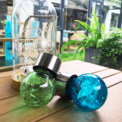 New solar outdoor garden light solar light spherical crack chandelier light hanging light garden landscape light waterproof