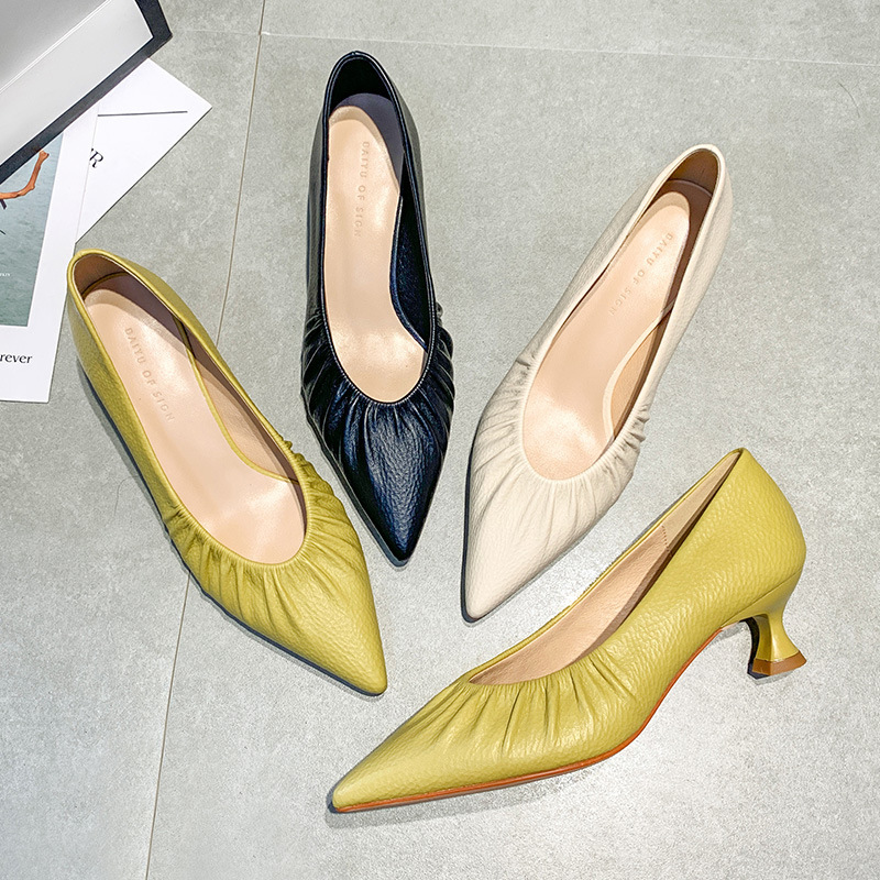 Fu Size Single-layer Shoes Women's Korean Style Milk Shoes New High Heels Stiletto Heel Shallow Women's Shoes Autumn Huidong Women's Shoes Fu Size Single-layer Shoes Women's Korean Style Milk Shoes New High Heels Stiletto Heel Shallow Women's Shoes Autumn Huidong Women's Shoes