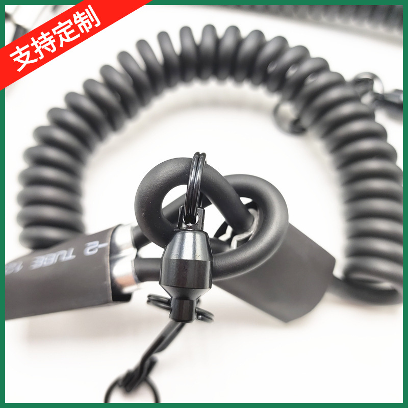 厂家直售304不锈钢伸缩钢丝安全绳工具弹弓包塑弹簧绳防护