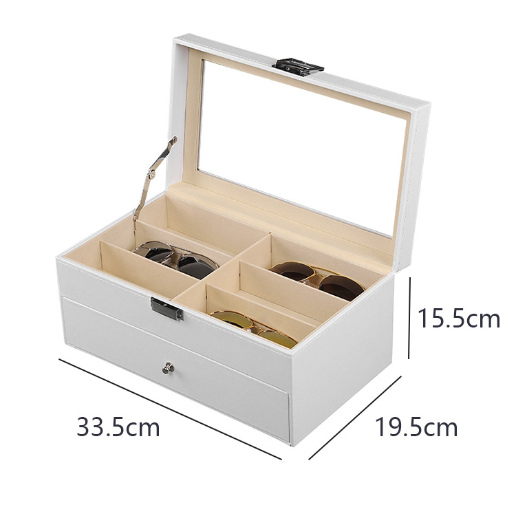 12칸 이중 흰색 안경 케이스; 1호