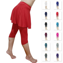 Wish跨境Ebay亚马逊速卖通女装7分打底大摆裙裤多色多码七分裙裤