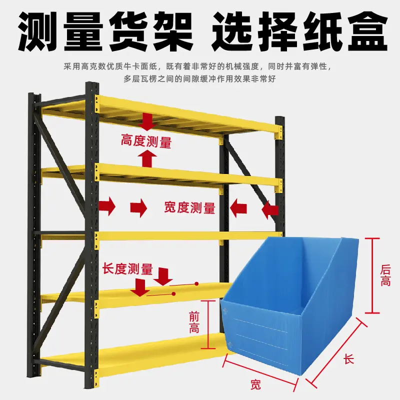 货架斜口纸箱收纳盒分类斜口零件物料库位盒中空板分类库位塑料箱