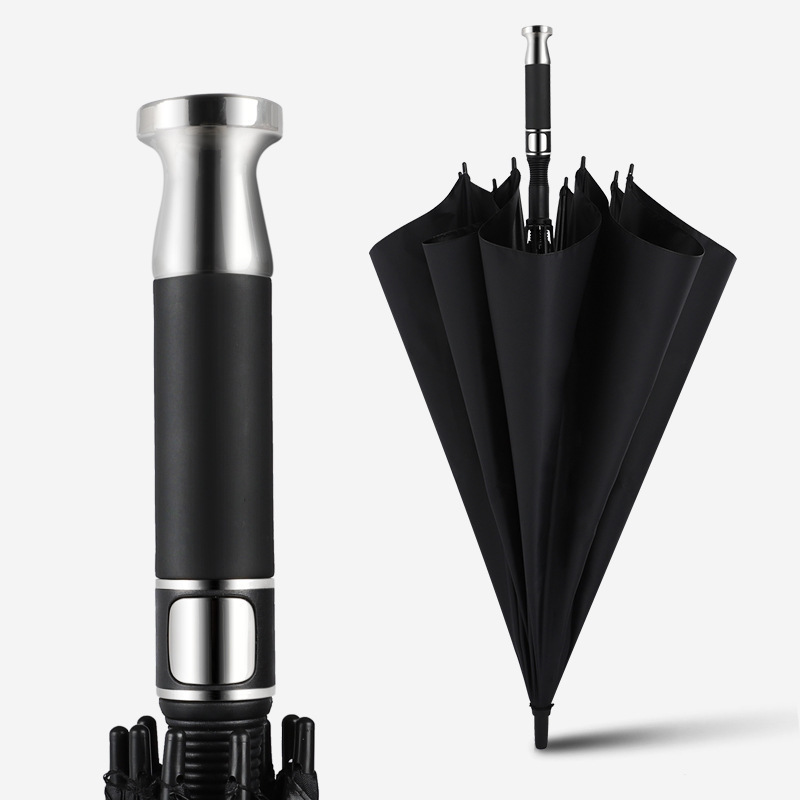 Large wholesale wind-resistant oversized straight-pole umbrella solid sun protection sunshade long handle umbrella automatic umbrella custom advertising