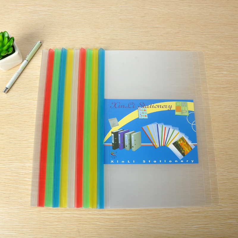 A4透明細棒厚型引き出し式クリップ単色薄型引き出し式ファイルフォルダオフィス資料レポート引き出し式クリップ卸売