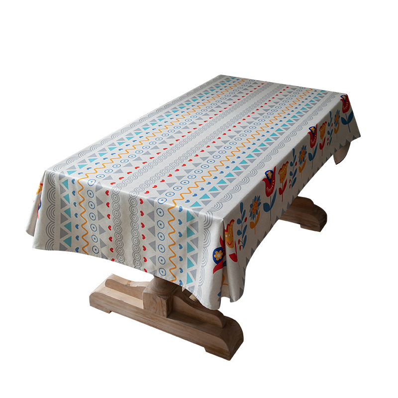 Thickened Polyester Cotton Linen Modern Simple Printed Tablecloth Rectangular Coffee Dining Table Cloth One_voghion.com