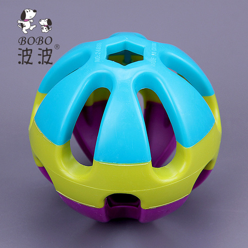 Pet toys colorful bell ball hollow plastic ball dog training sound toy cat and dog toy bell ball