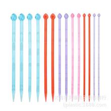跨境新品彩色亚克力带头棒针水晶毛衣针粗围巾棒针塑料手工编织针