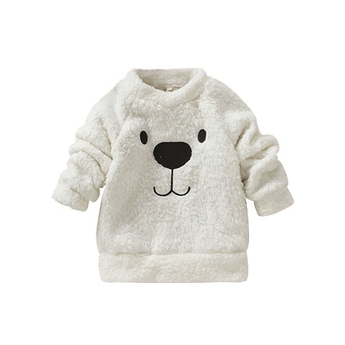 Demi-season cute velvet thermal underwear for men and women girl's, sweatshirt, children's clothing, with little bears, increased thickness