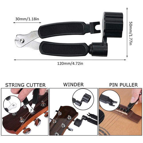 Guitar string capo, tuner, finger pick, set of musical instrument accessories, complete set of combined acoustic guitar accessories