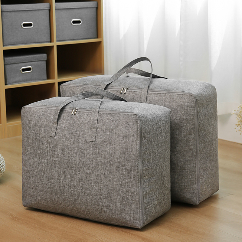 Bolsa de edredón portátil de gran capacidad de algodón y lino de estilo japonés, ropa impermeable, caja de almacenamiento suave, bolsa de embalaje de equipaje en movimiento, artefacto